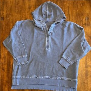 Aerie Down To Earth Henley Hoodie, Sz L